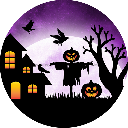 Halloween Scene Flower Center, DECOE-FC-0065, 6" metal Flower Center - DecoExchange®