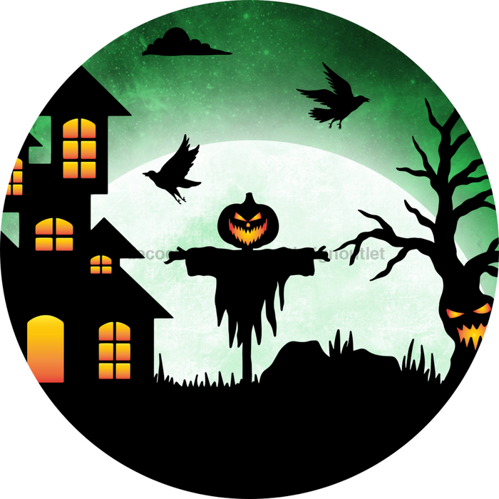 Halloween Scene Flower Center, DECOE-FC-0066, 6" metal Flower Center - DecoExchange®