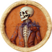 Halloween Sign 3D Skeleton Decoe-4609 Door Hanger 18 Wood Round