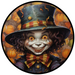 Halloween Sign, Creepy Clown Sign, 3D Halloween, DCO-00473, Sign For Wreath, 10" Round Metal Sign - DecoExchange®