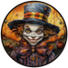 Halloween Sign, Creepy Clown Sign, 3D Halloween, DCO-00477, Sign For Wreath, 10" Round Metal Sign - DecoExchange®