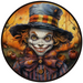 Halloween Sign, Creepy Clown Sign, 3D Halloween, DCO-00477, Sign For Wreath, 10" Round Metal Sign - DecoExchange®