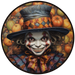 Halloween Sign, Creepy Clown Sign, 3D Halloween, DCO-00479, Sign For Wreath, 10" Round Metal Sign - DecoExchange®