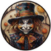 Halloween Sign, Creepy Clown Sign, 3D Halloween, DCO-00480, Sign For Wreath, 10" Round Metal Sign - DecoExchange®