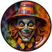 Halloween Sign, Creepy Clown Sign, 3D Halloween, DCO-00482, Sign For Wreath, 10" Round Metal Sign - DecoExchange®