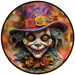 Halloween Sign, Creepy Clown Sign, 3D Halloween, DCO-00485, Sign For Wreath, 10" Round Metal Sign - DecoExchange®