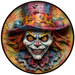 Halloween Sign, Creepy Clown Sign, 3D Halloween, DCO-00486, Sign For Wreath, 10" Round Metal Sign - DecoExchange®