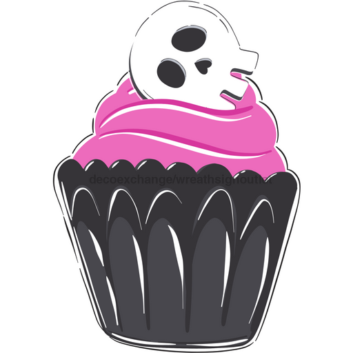 Halloween Sign, Halloween Cupcake, Halloween wood sign, DECOE-W-90056, 22" Door Hanger - DecoExchange®