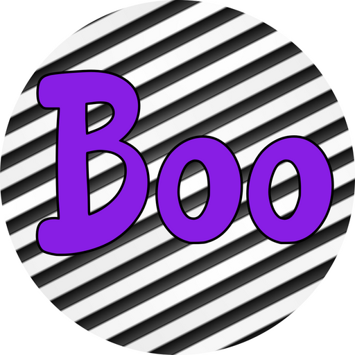 Halloween Sign Simple Boo Decoe-4498 Wreath 8 Metal Round