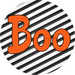 Halloween Sign Simple Boo Decoe-4499 For Wreath 10 Round Metal