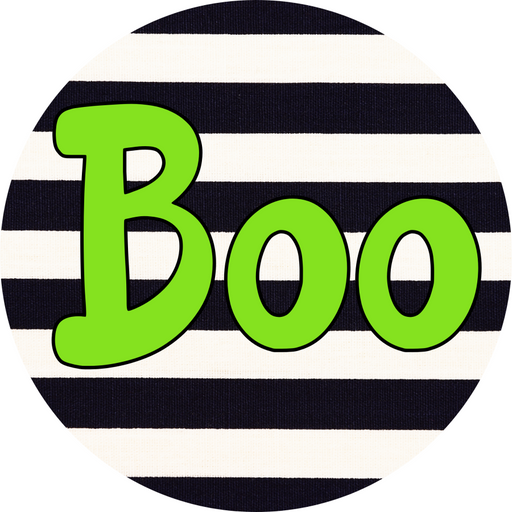 Halloween Sign Simple Boo Decoe-4500 Door Hanger 18 Wood Round