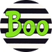 Halloween Sign Simple Boo Decoe-4500 For Wreath 10 Round Metal