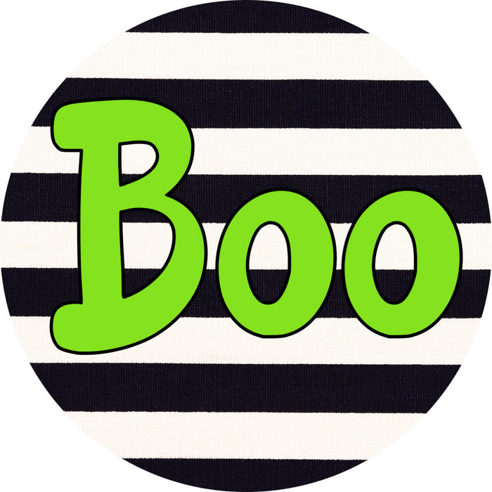 Halloween Sign Simple Boo Decoe-4500 Wreath 8 Metal Round