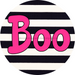 Halloween Sign Simple Boo Decoe-4502 Door Hanger 18 Wood Round