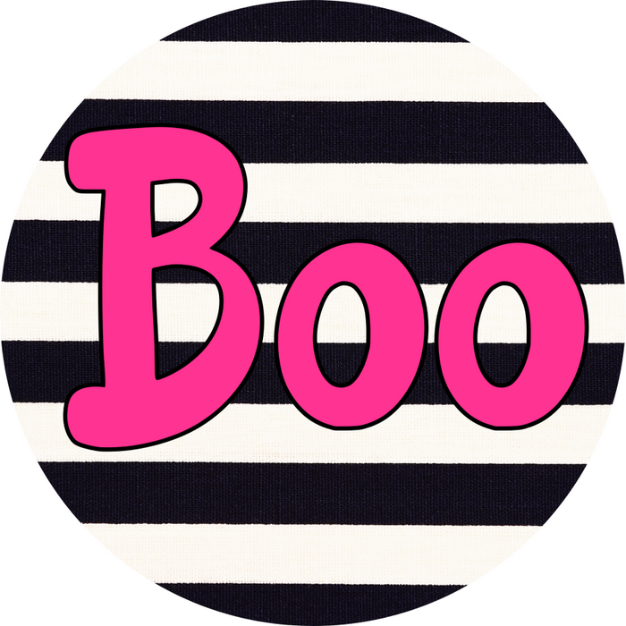 Halloween Sign Simple Boo Decoe-4502 Wreath 8 Metal Round