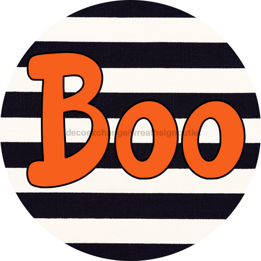 Halloween Sign Simple Boo Decoe-4503 Wreath 12 Metal Round