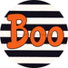 Halloween Sign Simple Boo Decoe-4503 Wreath 12 Metal Round