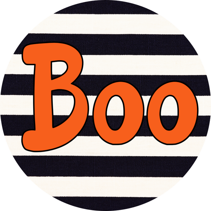 Halloween Sign Simple Boo Decoe-4503 Wreath 8 Metal Round