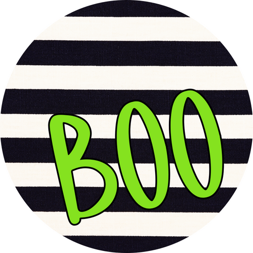 Halloween Sign Simple Boo Decoe-4506 Wreath 12 Metal Round