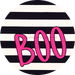 Halloween Sign Simple Boo Decoe-4507 Wreath 12 Metal Round