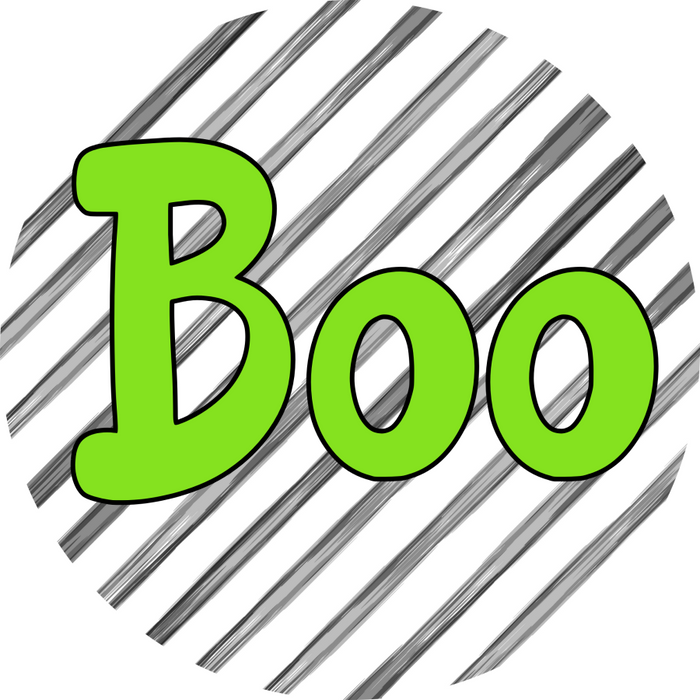 Halloween Sign Simple Boo Decoe-4508 Door Hanger 18 Wood Round