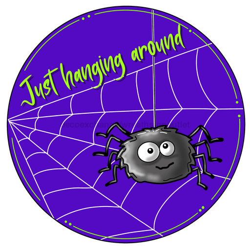 Halloween Sign Spider Wood Sign Pcd-052-Dh 18 Door Hanger Wood Round