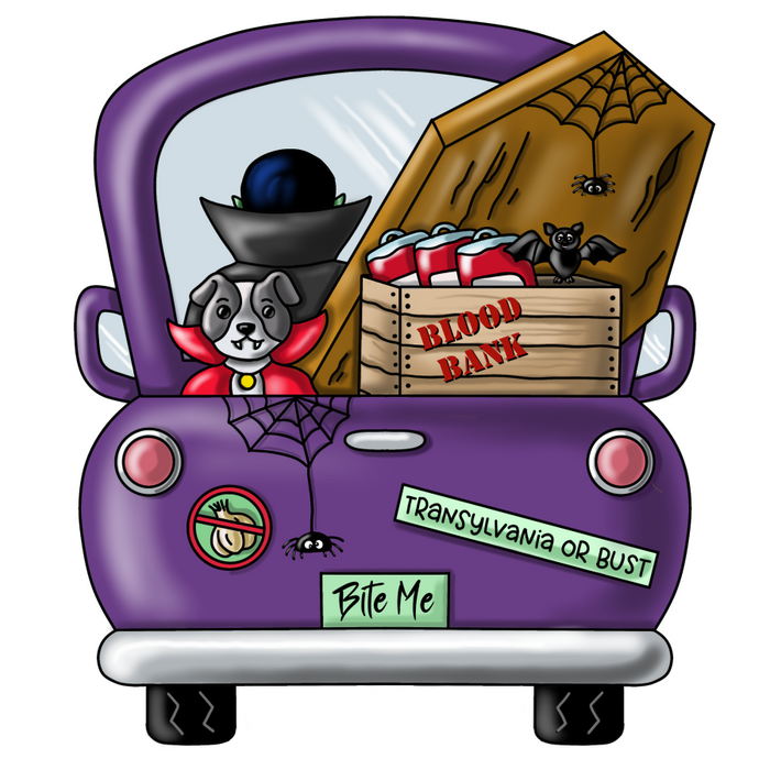 Halloween Sign, Vampire Truck Sign, Vampire Sign, wood sign, PCD-W-044 - DecoExchange®