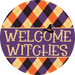 Halloween Sign, Welcome Sign, DCO-00556, Sign For Wreath, 10" Round Metal Sign - DecoExchange®