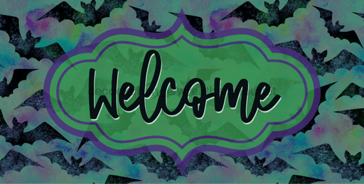 Halloween Sign Welcome Decoe-4572 For Wreath 6X12 Metal 10