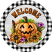 Halloween Sign, Halloween Welcome Sign, DECOE-4643, Sign For Wreath, 10" Round Metal Sign - DecoExchange®