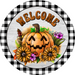 Halloween Sign, Halloween Welcome Sign, DECOE-4643, Sign For Wreath, 10" Round Metal Sign - DecoExchange®
