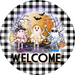 Halloween Sign, Halloween Welcome Sign, DECOE-4644, Sign For Wreath, 10" Round Metal Sign - DecoExchange®