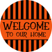 Halloween Sign, Welcome To Our Home Sign, DCO-00557, Sign For Wreath, 10" Round Metal Sign - DecoExchange®