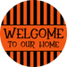 Halloween Sign, Welcome To Our Home Sign, DCO-00557, Sign For Wreath, 10" Round Metal Sign - DecoExchange®