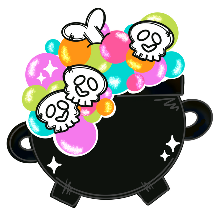 Halloween Skeleton Cauldron Door Hanger Mj-W-00077-Dh 22’ Wood