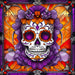 Halloween Skull Sign, DCO-102390, Sign For Wreath, 10x10in Metal Sign