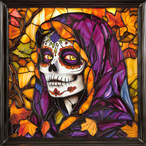 Halloween Skull Sign, DCO-102399, Sign For Wreath, 10x10in Metal Sign