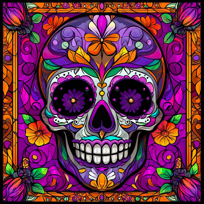 Halloween Skull Sign, DCO-102400, Sign For Wreath, 10x10in Metal Sign