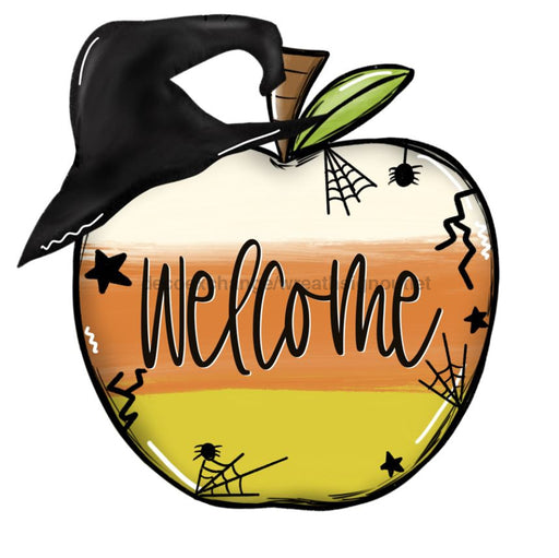 Halloween Welcome Apple, wood sign, DECOE-W-008 - DecoExchange®