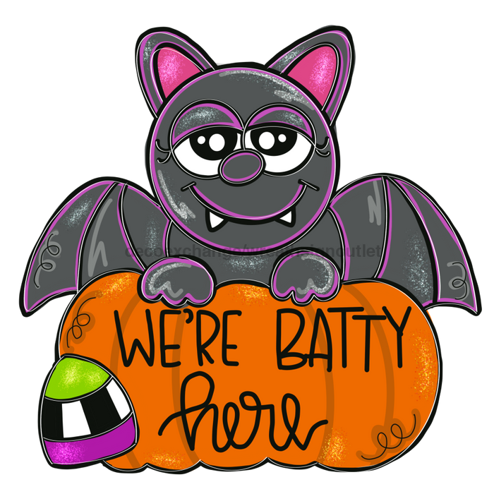 Halloween Were Batty Door Hanger Mj-W-00028 22’ Wood