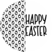 Happy Easter Sign, Black and White Easter, DECOE-4029-DH, 18 Wood Round