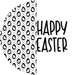 Happy Easter Sign, Black and White Easter, VINYL-DECOE-4029, 10" Vinyl Decal Round
