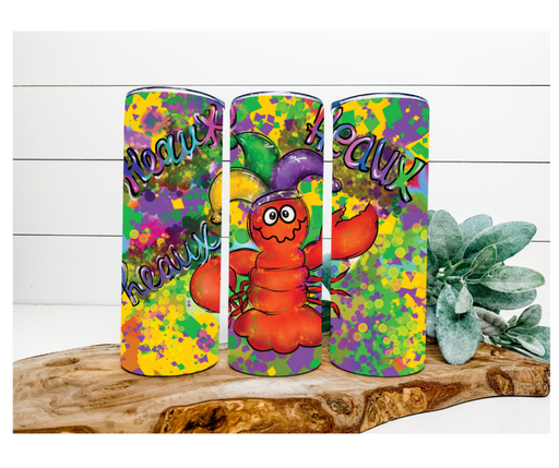 Heaux Heaux Heaux Mardi Gras Tumbler, 20 oz Skinny Tumbler DECOETUMBLER-166 - DecoExchange