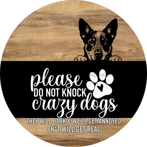Dog Door Hanger, Hello Brought Treats Door Hanger, DCO-01975-DH, 18" Round Wood