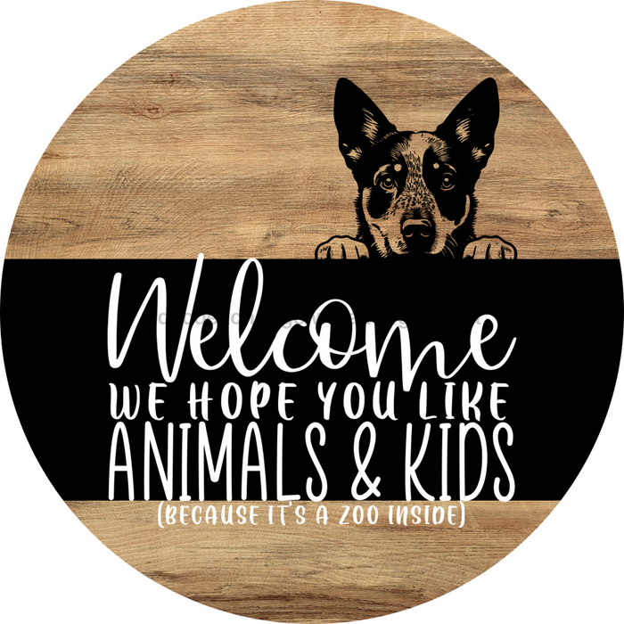 Dog Door Hanger, Hello Brought Treats Door Hanger, DCO-01975-DH, 18" Round Wood