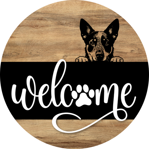 Dog Door Hanger, Hello Brought Treats Door Hanger, DCO-01975-DH, 18" Round Wood