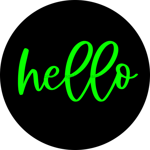 Hello Door Hanger 4 Holes Door Hanger DCO-W-00042-DH 22 in Round Wood 22’’ Door Hanger