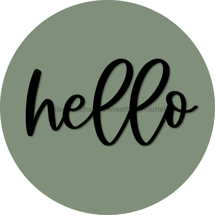 Hello Door Hanger 4 Holes Door Hanger DCO-W-00056-DH 22 in Round Wood 22’’ Door Hanger