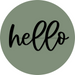 Hello Door Hanger 4 Holes Door Hanger DCO-W-00056-DH 22 in Round Wood 22’’ Door Hanger
