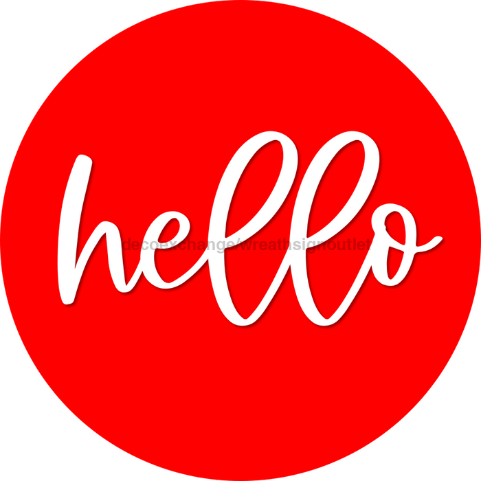Hello Door Hanger 4 Holes Door Hanger DCO-W-00064-DH 22 in Round Wood 22’’ Door Hanger